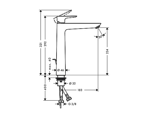 Смеситель для раковины Hansgrohe Talis E однорычажный белый 71716700