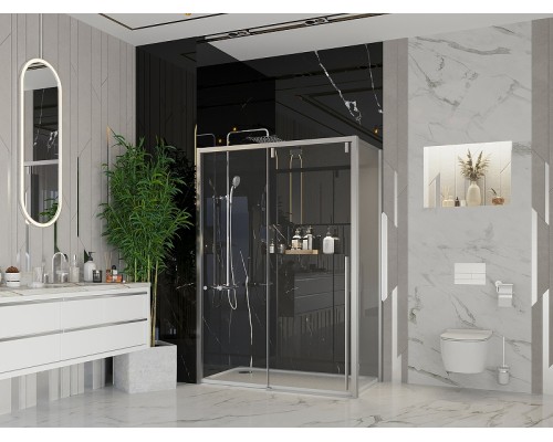 Душевой уголок Ambassador Intense 160x80 110021105IX-80IX профиль Хром стекло прозрачное