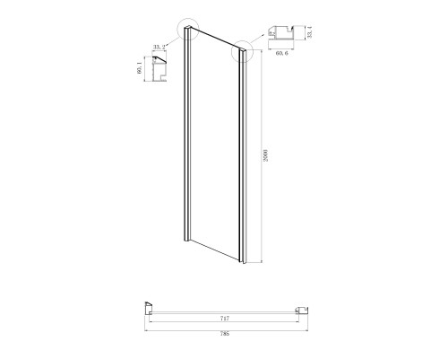 Душевой уголок Ambassador Intense 160x80 110021105IX-80IX профиль Хром стекло прозрачное