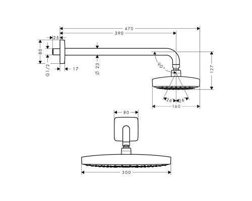 Верхний душ Hansgrohe 26609000
