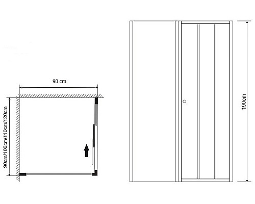 Душевая стенка Grossman Falcon 90 GR-P90Fa профиль Хром стекло прозрачное