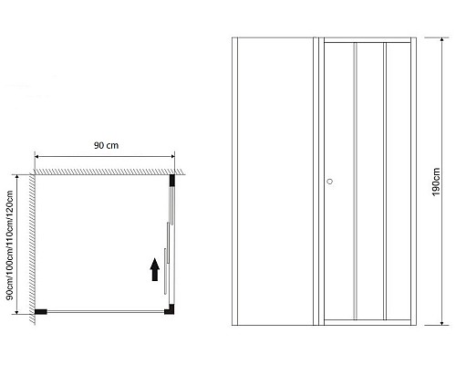 Душевая стенка Grossman Falcon 90 GR-P90Fa профиль Хром стекло прозрачное