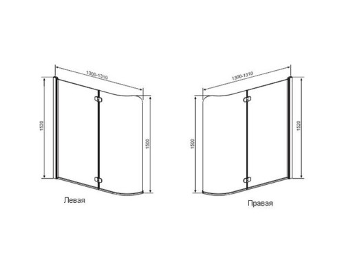 Шторка на ванну Radaway EOS PND 130 L