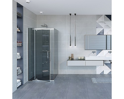 Душевой уголок Erlit 90х90 ER10109H-C4 профиль Хром стекло тонированное