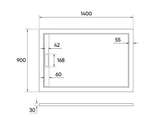 Душевой поддон из искусственного камня Veconi Tezeo 140x90 Белый