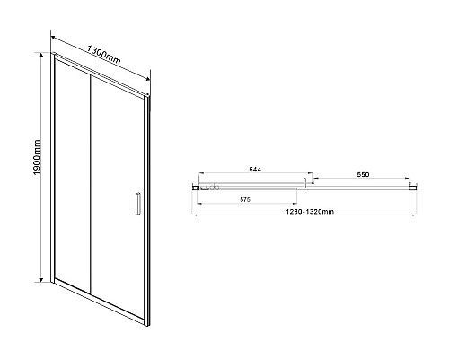 Душевая дверь Vincea Garda 130 VDS-1G130CH профиль Хром стекло шиншилла