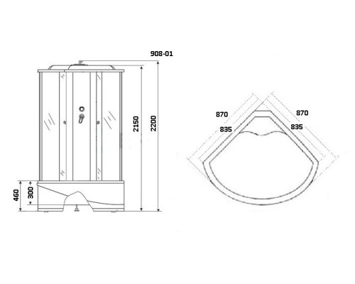 Душевая кабина Niagara Standart + NG-908-01 90x90
