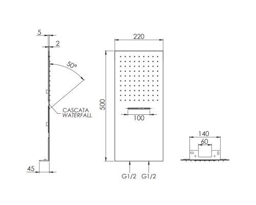 Верхний душ Remer 350UFCAX Хром