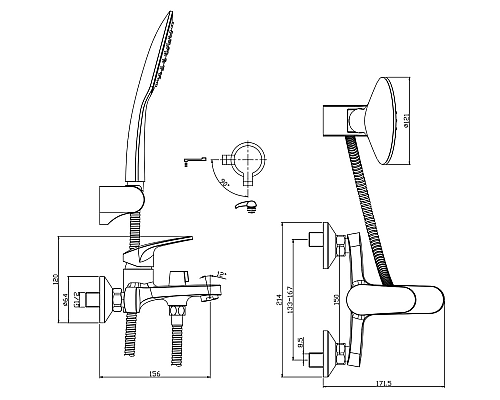 Смеситель для ванны Rossinka RS45-30 Хром