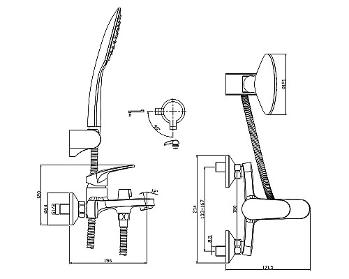 Смеситель для ванны Rossinka RS45-30 Хром