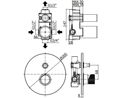 Смеситель для душа Paffoni Jo JO015NO Черный матовый
