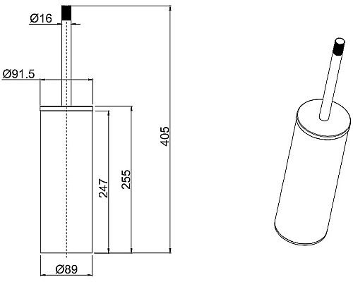 Ершик для унитаза Allen Brau Priority 6.31009-00 Хром