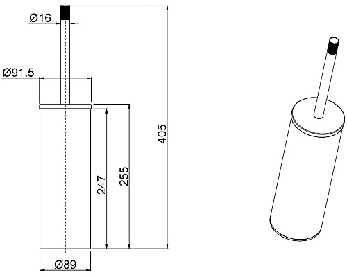 Ершик для унитаза Allen Brau Priority 6.31009-00 Хром