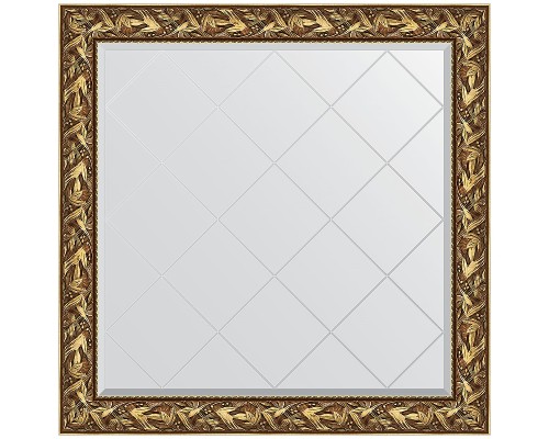 Зеркало Evoform Exclusive-G 109х109 BY 4457 с гравировкой в багетной раме - Византия золото 99 мм