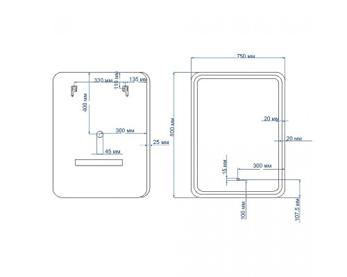 Зеркало Art&Max Latina AM-Lat-750-800-DS-F с подсветкой с сенсорным выключателем