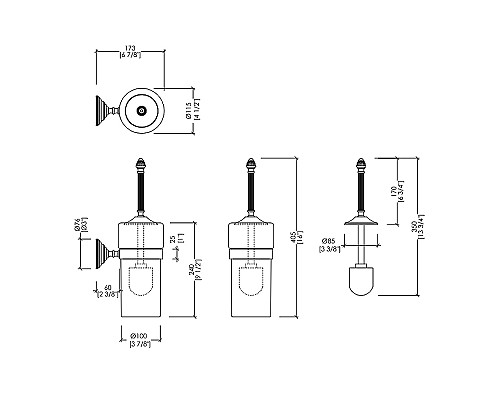 Ершик для унитаза Devon&Devon Black Diamond BLKD520CRNE Хром Черный
