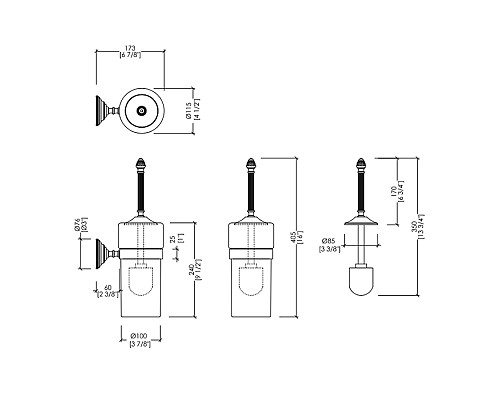 Ершик для унитаза Devon&Devon Black Diamond BLKD520CRNE Хром Черный