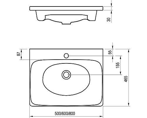 Раковина Ravak Balance 60 XJX01260000 Белая