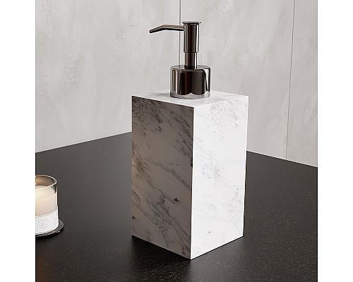 Дозатор для жидкого мыла WasserKRAFT Kammel K-9199 Белый мрамор Хром