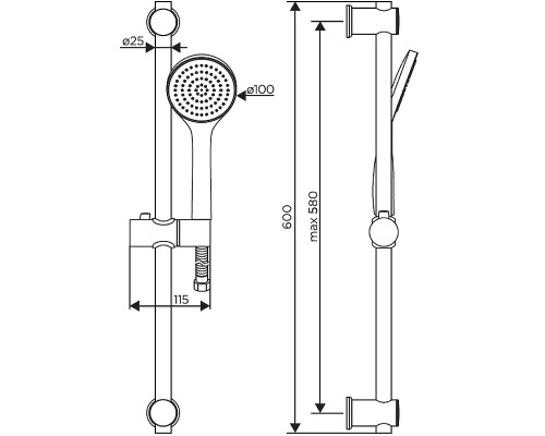Душевой гарнитур Dorff Comfort D0108000BL Черный