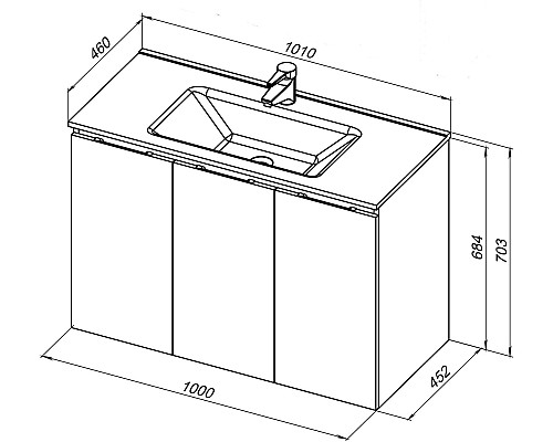 Тумба под раковину Aquanet Алвита New 100 277531 подвесная Антрацит