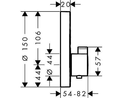 Смеситель для душа Hansgrohe ShowerSelect S 15743670 с термостатом Черный матовый