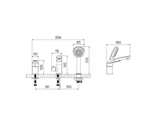 Смеситель для ванны IDDIS Torr TORSB30i07