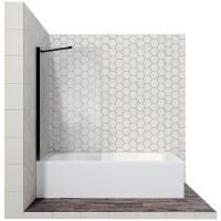 Шторка на ванну Ambassador Bath Screens 80х140 профиль Черный стекло прозрачное