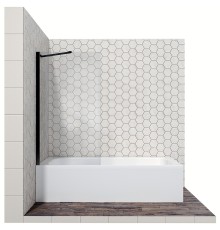 Шторка на ванну Ambassador Bath Screens 80х140 профиль Черный стекло прозрачное