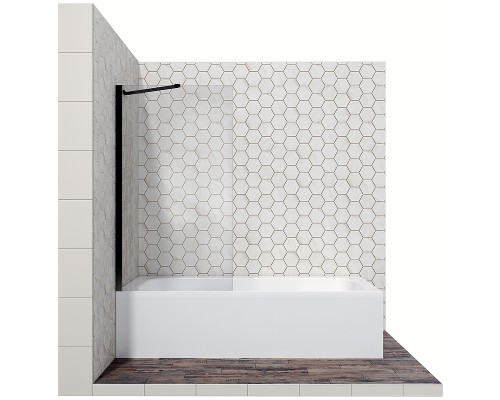 Шторка на ванну Ambassador Bath Screens 80х140 профиль Черный стекло прозрачное