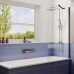 Шторка на ванну Ambassador Bath Screens 80х140 профиль Черный стекло прозрачное