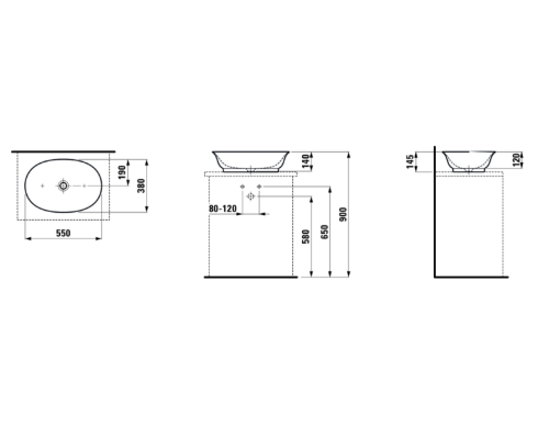 Раковина-чаша Laufen The New Classic 55 Белая
