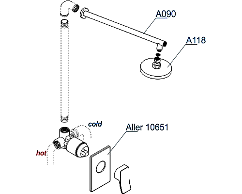 Душевая система WasserKRAFT Aller A12118 Хром