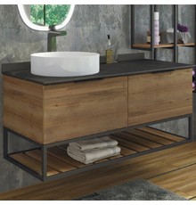 Тумба с раковиной Comforty Порто 120-1 00-00000828 подвесная Дуб темно-коричневый