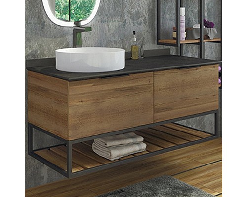 Тумба с раковиной Comforty Порто 120-1 00-00000828 подвесная Дуб темно-коричневый