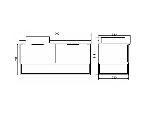 Тумба с раковиной Comforty Порто 120-1 00-00000828 подвесная Дуб темно-коричневый