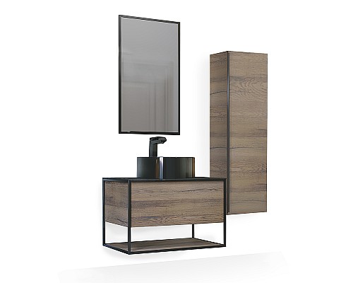 Зеркало Jorno Steal 50 Ste.02.50/Pl/B Черное