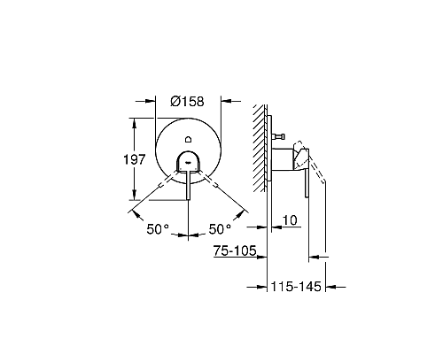 Смеситель для душа Grohe Plus 24060003 Хром