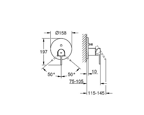Смеситель для душа Grohe Plus 24060003 Хром