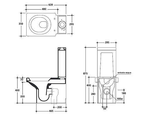 Чаша для унитаза-компакта Kerasan Cento 352201