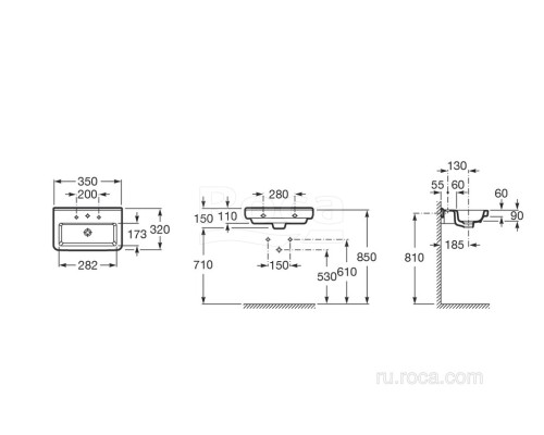 Раковина Roca Dama-N 35x32 32778B000