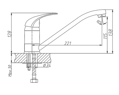 Смеситель для кухни Haiba HB4203 Хром
