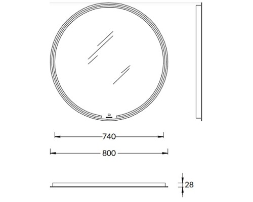 Зеркало Kerama Marazzi MIO круглое с диммером 80, белое