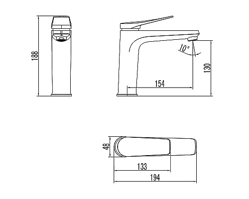 Смеситель для раковины Lemark Bronx LM3737GM Графит
