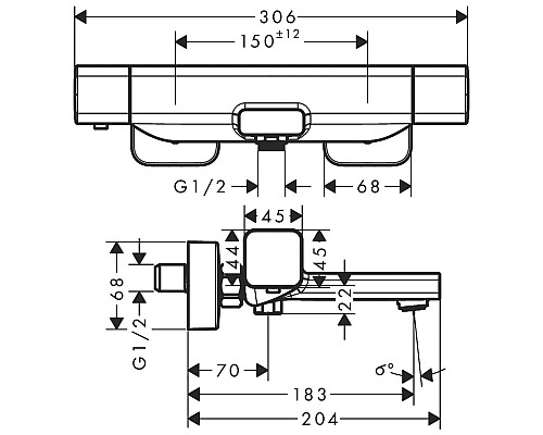 Смеситель для ванны,для душа Hansgrohe Ecostat E 15774000