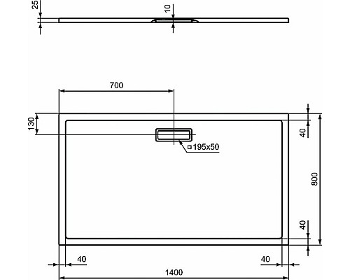 Акриловый поддон для душа Ideal Standard Ultraflat New 140х80 T447001 Белый