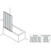 Шторка на ванну Veconi Palau 90 L профиль Хром стекло прозрачное