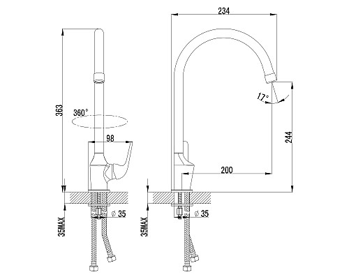 Смеситель Lemark Plus Advance LM1205C для кухни