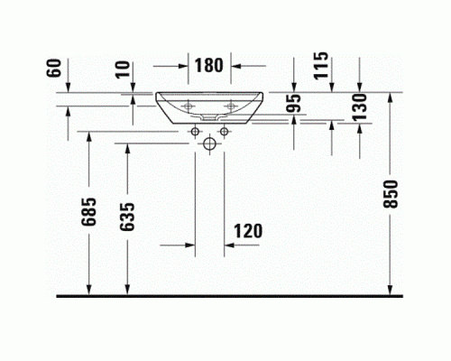 Раковина Duravit D-Neo 45 0738450041 Белая