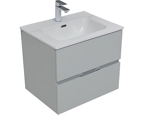 Тумба под раковину Aquanet Алвита New 60 277512 подвесная Серая матовая